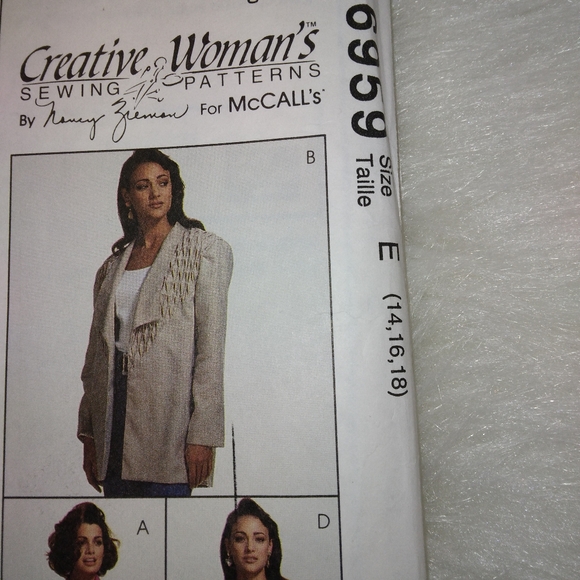 McCall's 6959 Misses unlined jacket Size 14-16-18 Creative Woman's Nancy Zieman - Picture 2 of 5